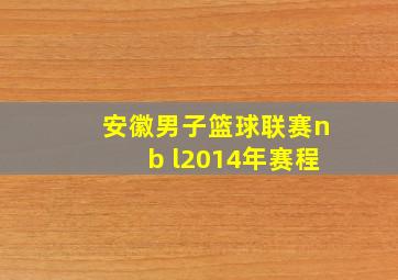 安徽男子篮球联赛nb l2014年赛程